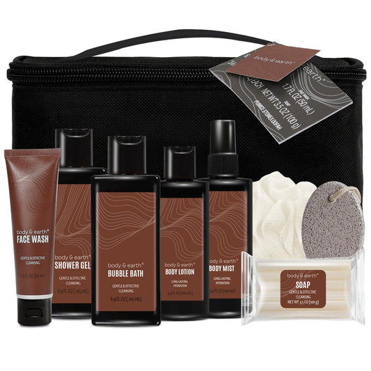 Gift Baskets for Men  Bath Set 8PC Mens Gift Set Birthday Gifts for Men Sandalwood Bath and Body Gift Set, Self Care for Men, Husband Men Christmas Gifts Christmas Gifts for Men