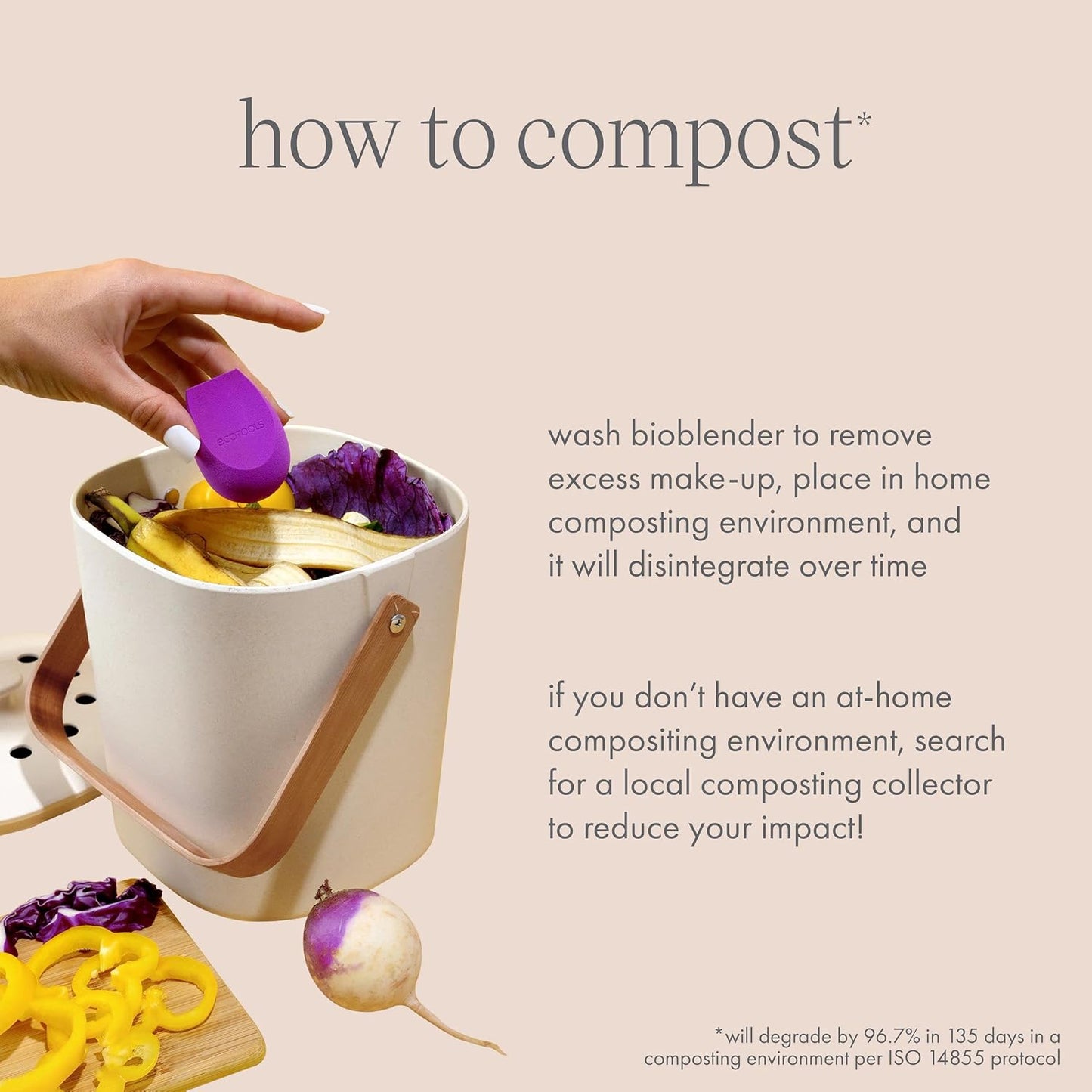 Bioblender Makeup Sponge, Compostable Makeup Blender, for Liquid & Cream Foundation, Seamless Application, Eco-Friendly Beauty Sponge, Cruelty-Free & Latex Free, 1 Count
