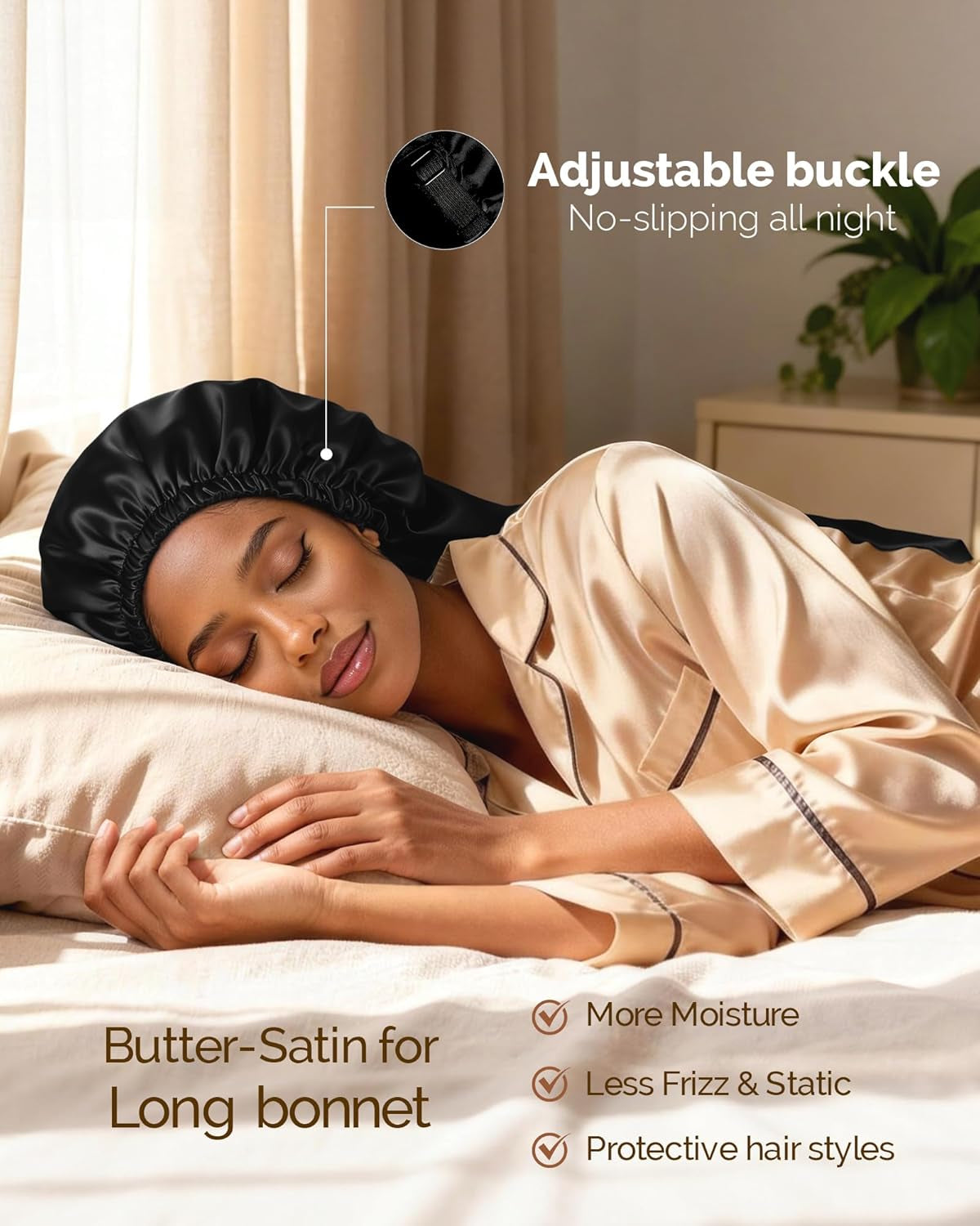 Long Bonnet Braid Bonnets for Sleeping Satin Bonnet Silk Bonnet Hair Braid Bonnet for Sleeping Bonnets for Black Women