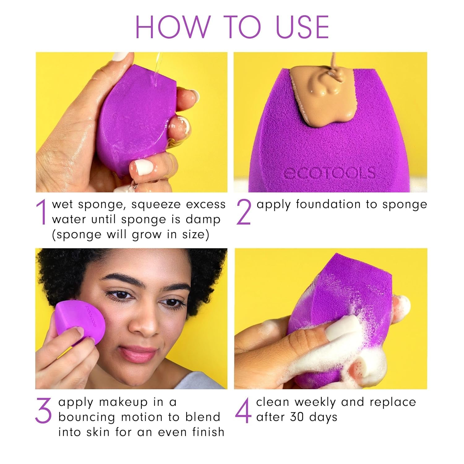 Bioblender Makeup Sponge, Compostable Makeup Blender, for Liquid & Cream Foundation, Seamless Application, Eco-Friendly Beauty Sponge, Cruelty-Free & Latex Free, 1 Count